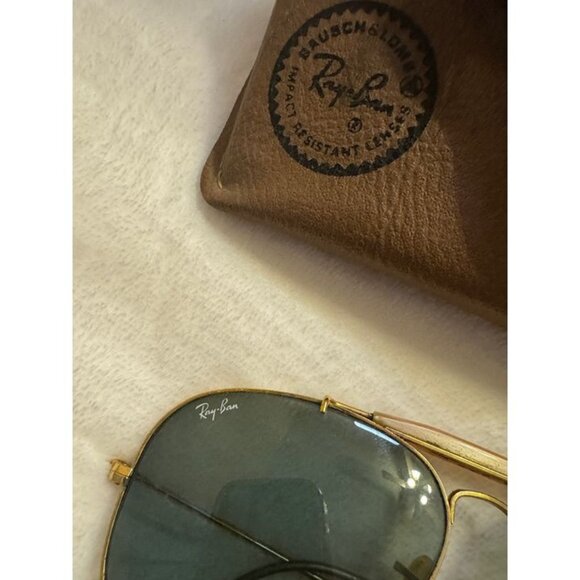 Vintage B&L Ray-Ban Outdoorsman Aviator Gold G-15 Green Lens USA w/ Case - Picture 5 of 5